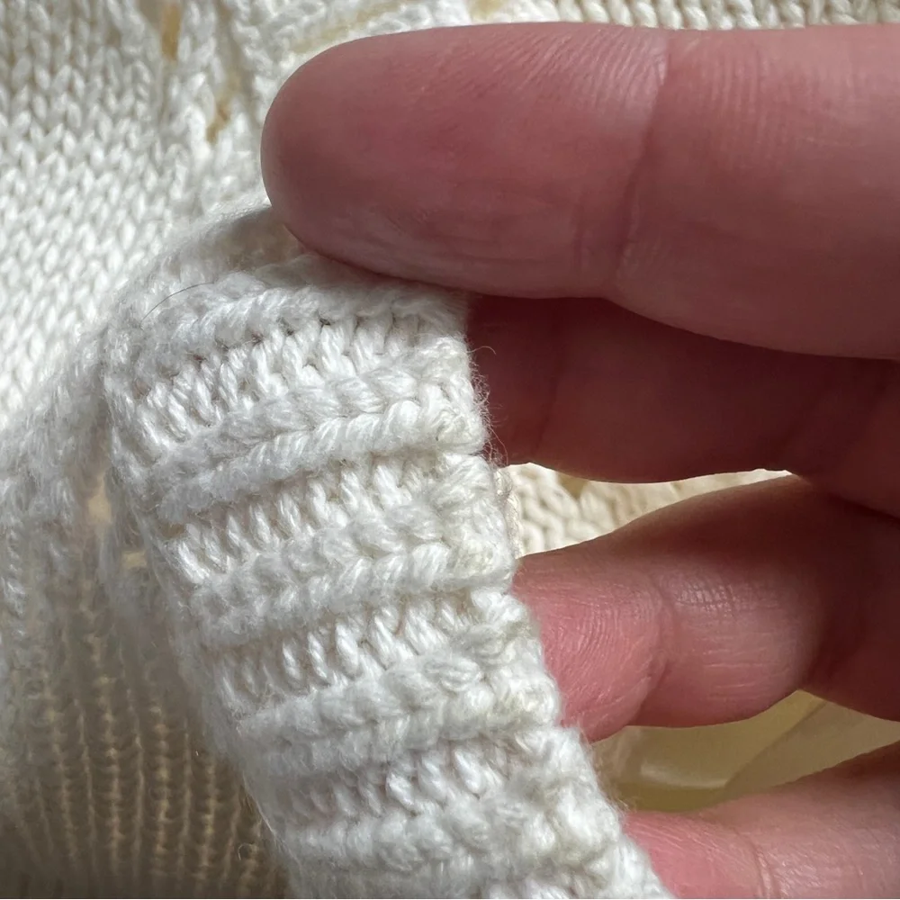 Sundance Cropped Coquette Cottage Sweater Women's‎ Size M - Picture 4 of 9